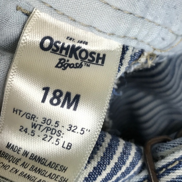 OshKosh B'gosh Hickory Stripe Overalls Vestbak 18M - Picture 7 of 8